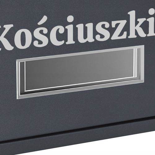 SKRZYNKA POCZTOWA NA LISTY POCZTĘ Z NUMEREM DOMU NAZWĄ ULICY NAPIS ANTRACYT na Arena.pl
