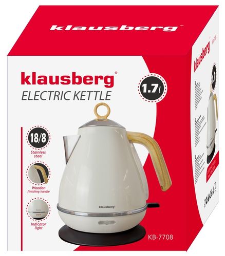 Czajnik elektryczny Bezprzewodowy OBROTOWY 1,7 L Stalowy KLAUSBERG KREMOWY na Arena.pl