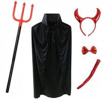 Strój diabła rogi ogon peleryna trójząb kostium na Jasełka Halloween