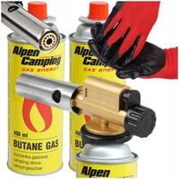PALNIK GAZOWY MOSIĘŻNY DO GAZU NA KARTUSZ + 2 KARTUSZE GAZOWE ALPEN