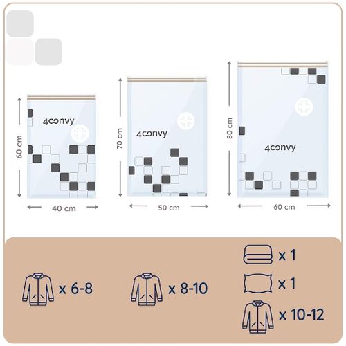 4CONVY Worki próżniowe ubrania pościel odzież 10x BASIC bezpieczne zestaw na Arena.pl