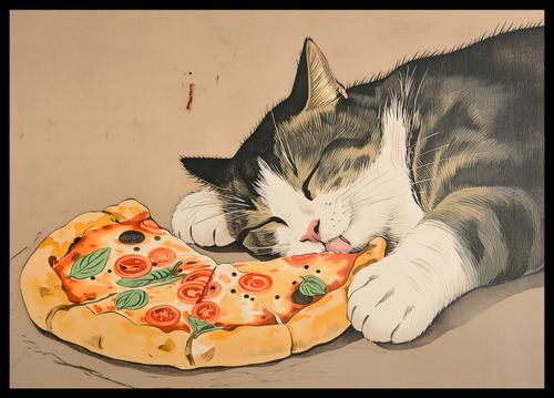 Plakat 59,4x42cm Pizza Dla Kota na Arena.pl