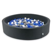 Suchy basen grafitowy 130x30 z piłeczkami 600 sztuk (niebieskie, białe, szare)