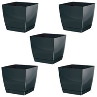 5x Doniczka kwadratowa Coubi DUKP135 + podstawka