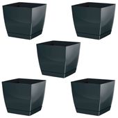 5x Doniczka kwadratowa Coubi DUKP135 + podstawka