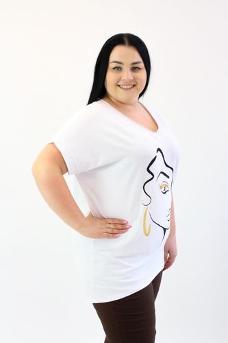 Tunika asymetryczna z twarzą Milenka Biała UNI na Arena.pl