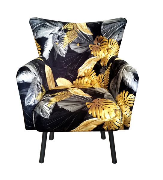 Fotel TULIP USZAK WZÓR liście zdjęcie 4