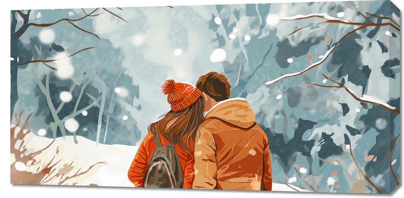 Obraz 100x50cm Razem w Śniegu zdjęcie 1