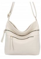 Herisson - torebka worek dwa zamki skóra ekologiczna jasny beżowy 1052L2083