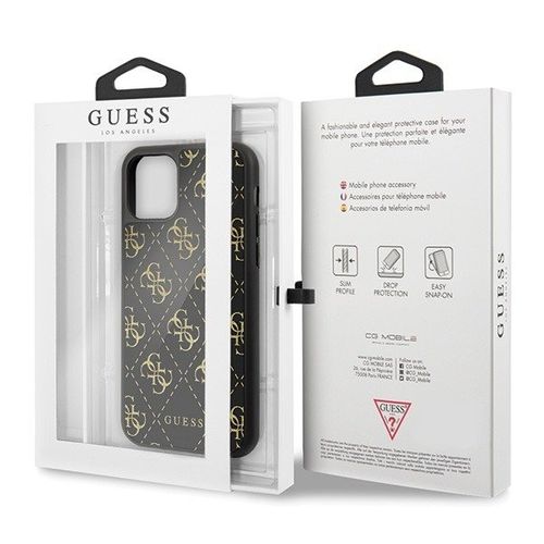 Etui Case GUESS HARD CASE 4G DOUBLE LAYER GLITTER IPHONE 11 CZARNY na Arena.pl