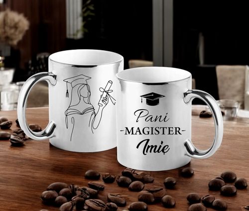 KUBEK PREMIUM Z NADRUKIEM PREZENT PANI MAGISTER IMIĘ ORYGINALNY UPOMINEK na Arena.pl