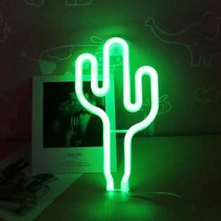 NEONOWA LAMPA w Kształcie Kaktusa 108LED Ścienna USB 5V zielona ZD79