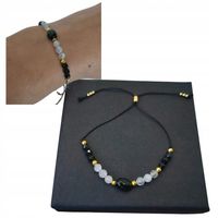 BRANSOLETKA DAMSKA TURMALIN HEMATYT KRYSZTAŁ GÓRSKI TALIZMAN OCHRONY I SIŁY