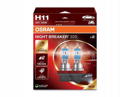 Osram żarówki H11 Night Breaker +220% do +150m +20% bielsze światło NOWOŚĆ na Arena.pl