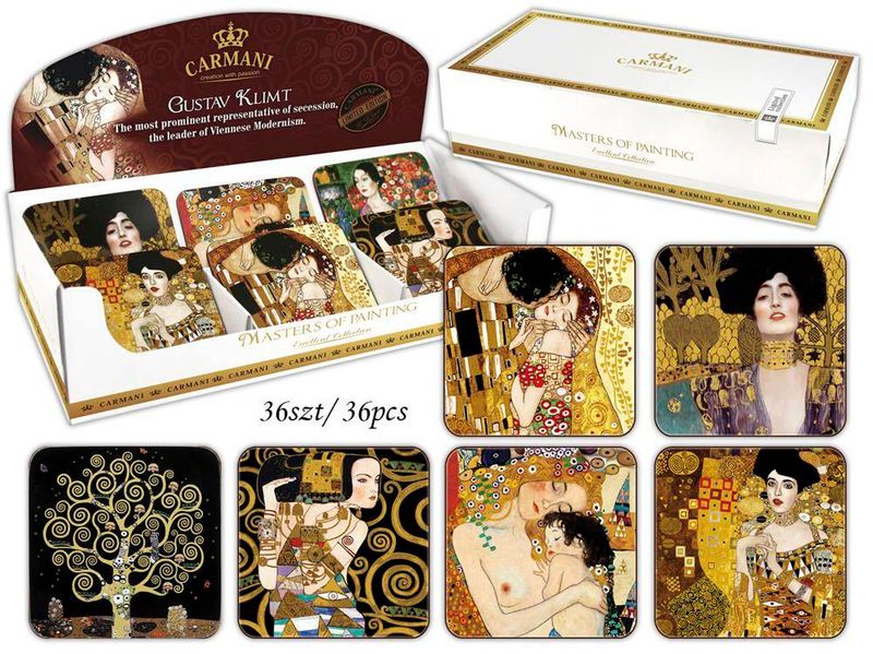 36 podkładek korkowych, display - G. Klimt, mix zdjęcie 1