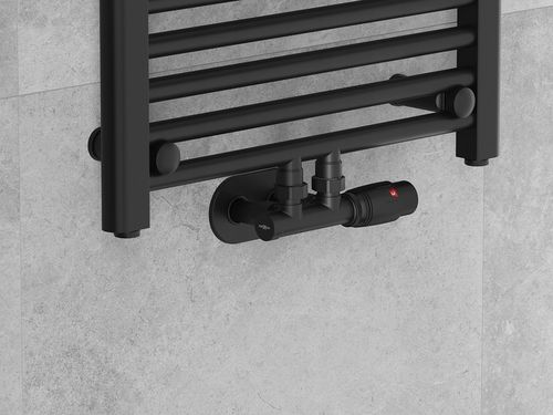 MEXEN G00 ZESTAW TERMOSTATYCZNY KĄTOWY Z MASKOWNICĄ R DUPLEX DN50 CZARNY na Arena.pl