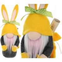 SKRZAT GNOM ZAJĄCZEK BOY 20CM ŻÓŁTY Z WORKIEM NA PREZENT DEKORACJA WIOSENNA