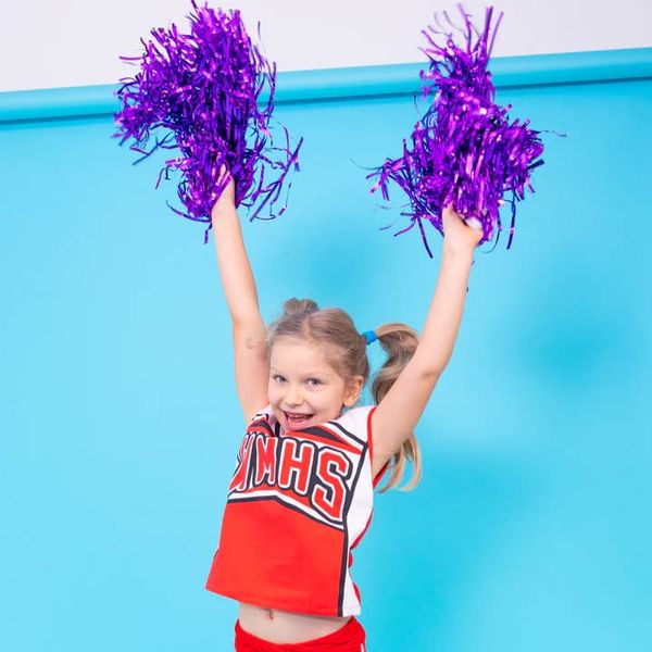 Pompony cheerleaderki fioletowe 2szt zdjęcie 2