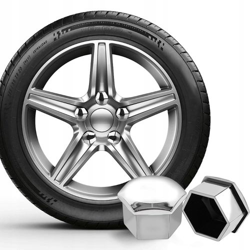 NASADKI NAKŁADKI NA ŚRUBY FELG 21 mm CHROMOWANE na Arena.pl