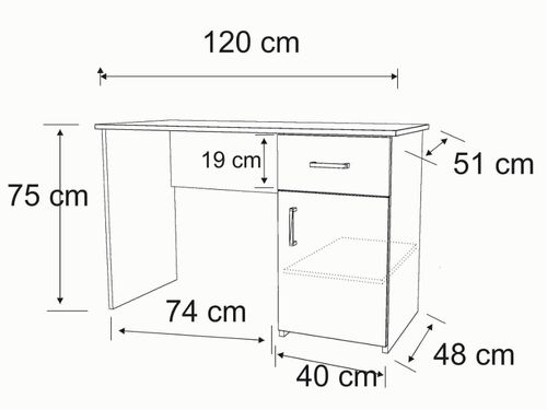 Biurko FRANEK 120 cm z szuflada Hikora Naturalna na Arena.pl