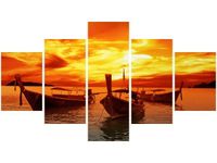 75CM 120 OBRAZ 5 ELEM ZACHÓD SŁOŃCA TAJLANDIĄ ŚCIENNY DRUK