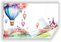 Fototapeta PREMIUM STRUKTURA ZMYWALANA dla dzieci balon powietrzny, zamek