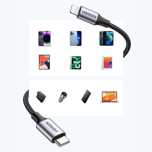 kabel przewód do iphone lightning - usb-c 2.0 mfi 2m szary na Arena.pl