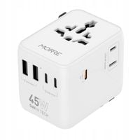 MORRE ADAPTER PODRÓŻNY GaN III 45W, 3×USB-C + 2×USB-A, PD + QC