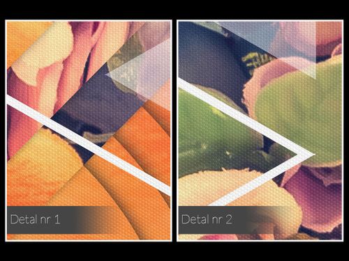 50501 Obraz na płótnie KWIAT RETRO GEOMETRYCZNY na Arena.pl