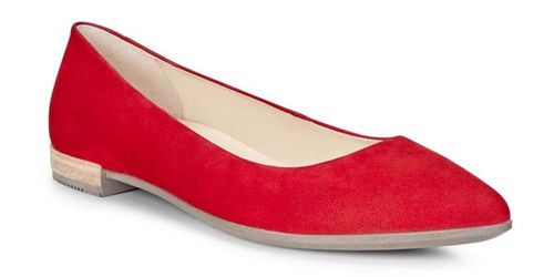 ECCO Baleriny damskie - SHAPE POINTY - rozmiar 35 - czerwone, nubukowe na Arena.pl