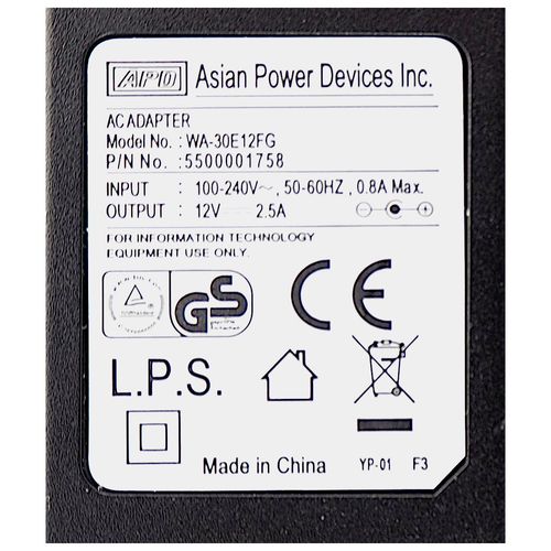 Zasilacz 12V 2.5A 230V AC impulsowy wtyczkowy 2.1/5.5 DC 140cm. AC ADAPTER na Arena.pl