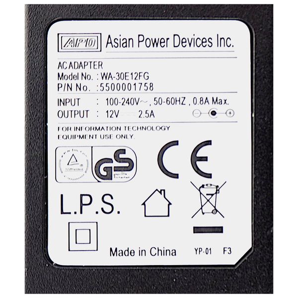 Zasilacz 12V 2.5A 230V AC impulsowy wtyczkowy 2.1/5.5 DC 140cm. AC ADAPTER zdjęcie 3