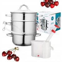 Sokownik parowy ze stali nierdzewnej Altom Design 5 l i drylownica do wiśni