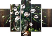 105CM 150CM OBRAZ 5 ELEM TULIPANY DRUK