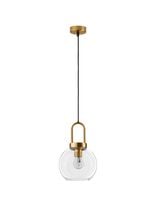 Industrialna lampa wisząca Banes do holu złota przezroczysta