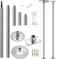 Rura pole dance + magnezja | Srebrna | Mocowanie stałe i rozporowe ACRO4F