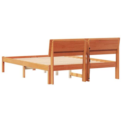 Ramka łóżka Woskowy brąz 140 x 190 cm Lite drewno sosnowe na Arena.pl