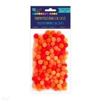 pompony poliestrowe 1 cm mix pomarańcz 120 szt2868