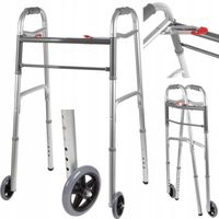 BALKONIK REHABILITACYJNY Z KÓŁKAMI CHODZIK SKŁADANY DLA SENIORA MOCNY LEKKI