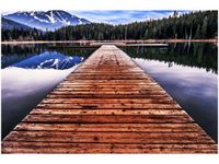 100 70CM OBRAZ PŁÓTNO POMOST JEZIORZE PŁÓTNO RAMA