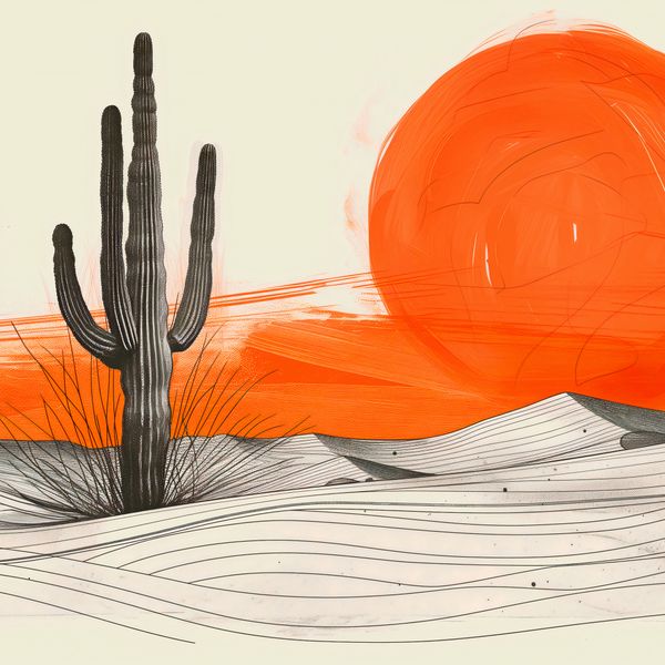 Plakat 70x70cm Kaktus Saguaro zdjęcie 1