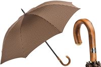 PARASOL ŻAKARDOWY GEOMETRYCZNY Z RĄCZKĄ KASZTANOWĄLuksusowy Parasol Pasotti