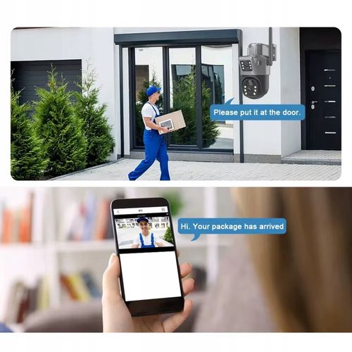 PODWÓJNA KAMERA SOLARNA WIFI IP SMART ZEWNĘTRZNA OBROTOWA QHD 6MP ZOOM 3w1 na Arena.pl