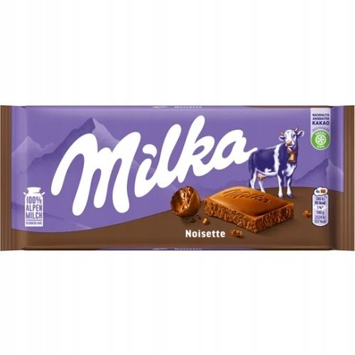 CZEKOLADA MLECZNA MILKA NOISETTE Z KREMEM ORZECHOWYM 100g na Arena.pl