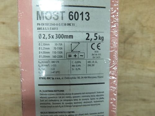 Elektrody spawalnicze MOST 6013 różowe Ø2,5; 5kg na Arena.pl