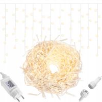LAMPKI ZEWNĘTRZNE SOPLE 500LED ŚWIĄTECZNE KURTYNA 22,5m CIEPŁE BIAŁE GRUBE