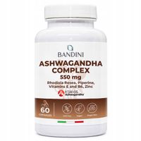 Bandini Ashwagandha Complex 60 Kapsułek KSM-66 + Rhodiola Cynk B6