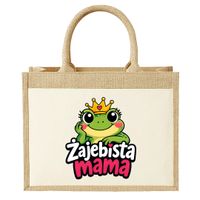 Żajebista mama - Torba z juty na prezent ŚMIESZNY DZIEŃ MAMY MAMA ŻABKA
