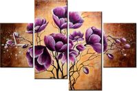 120CM 80CM ZEGAR 4 ELEM CUDOWNE FIOŁKI OBRAZ ŚCIENNY