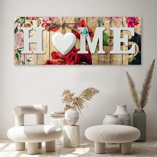 OBRAZ NA PŁÓTNIE Home Serce Shabby Chic 90x30 na Arena.pl